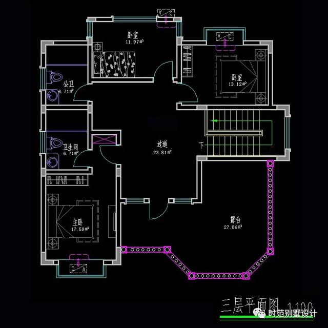 11x12米歐式三層別墅設(shè)計圖，帶大露臺+挑空客廳，特別適合農(nóng)村自建。