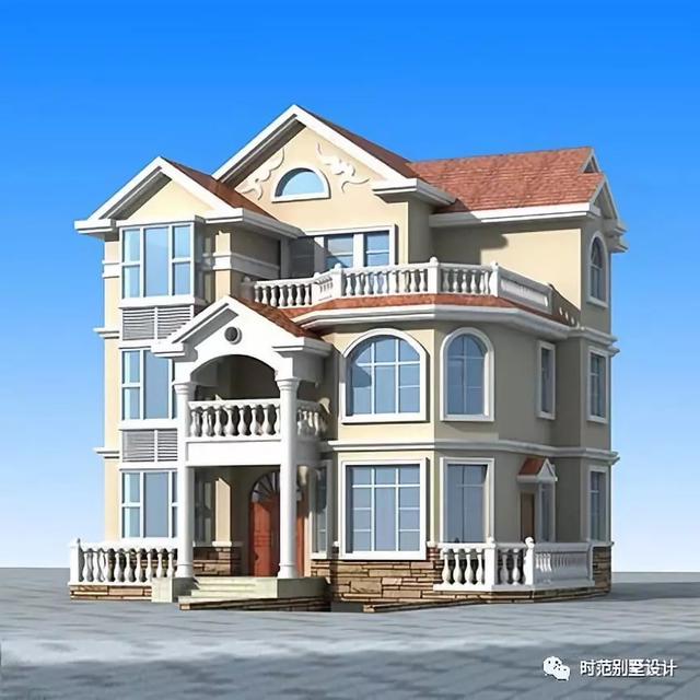 11x12米歐式三層別墅設(shè)計圖，帶大露臺+挑空客廳，特別適合農(nóng)村自建。