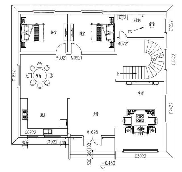 二層農(nóng)村自建房，不僅簡單大方布局合理，而且造價也低，你不準(zhǔn)備選一套嗎？