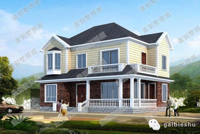 15×10米二層農(nóng)村小別墅設(shè)計(jì)圖，漂亮實(shí)用，造價(jià)25萬。