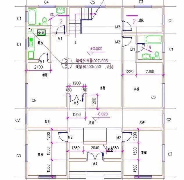 12×15米三層中式別墅設(shè)計(jì)圖，帶挑空客廳，主體造價(jià)30萬左右。