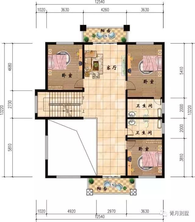 四層農(nóng)村小戶型別墅設(shè)計(jì)圖，各種功能布局齊全，適用于家庭成員較多的戶主。