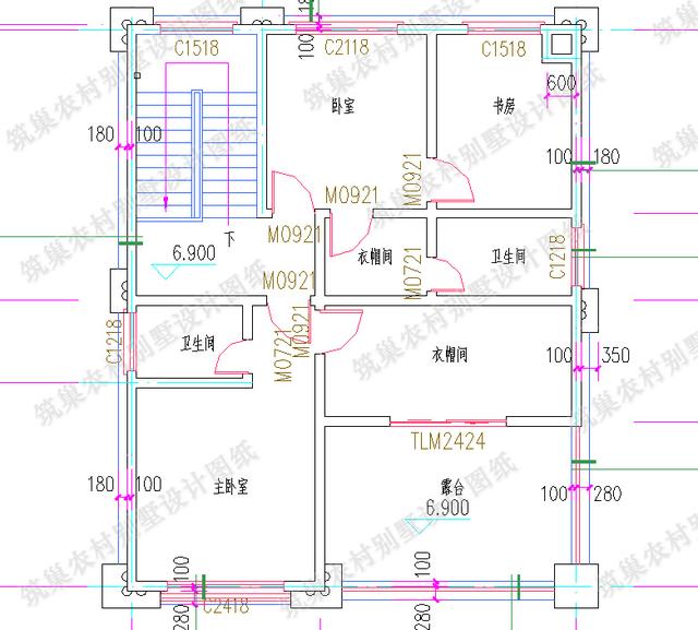 占地面積約100㎡的三層農(nóng)村小別墅，有陽臺+大露臺，南北通透，適合現(xiàn)代農(nóng)村自建房。