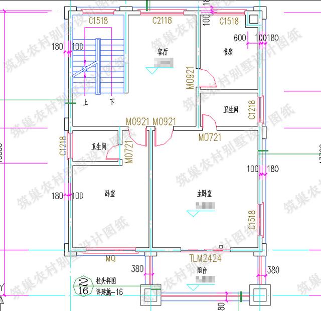 占地面積約100㎡的三層農(nóng)村小別墅，有陽臺+大露臺，南北通透，適合現(xiàn)代農(nóng)村自建房。