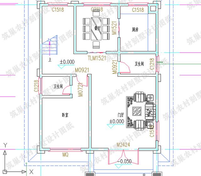 占地面積約100㎡的三層農(nóng)村小別墅，有陽臺+大露臺，南北通透，適合現(xiàn)代農(nóng)村自建房。