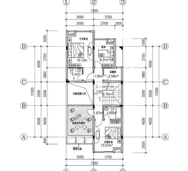 占地面積約80平方米的二層別墅設(shè)計圖，采用現(xiàn)代風格，戶型簡單大方，功能齊。