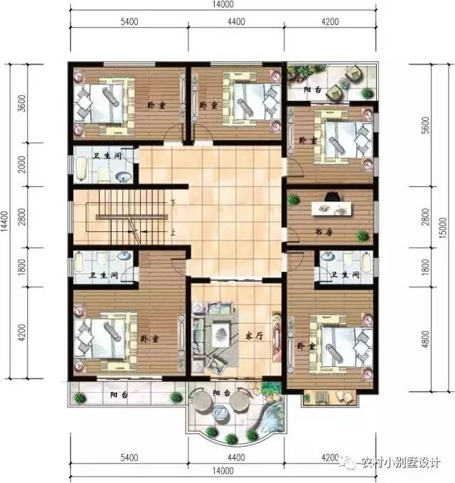 14×15.6米兩層半閣樓農(nóng)村別墅設(shè)計(jì)圖，好看又實(shí)用