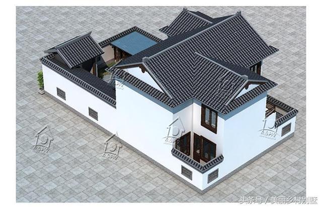 傳統(tǒng)二層四合院別墅設計圖，占地265平，主體造價35萬以內(nèi)。