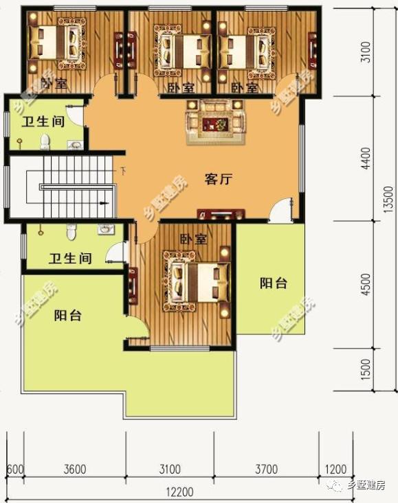 兩棟12X13米農(nóng)村三層小別墅設(shè)計(jì)圖，氣派又實(shí)用，真的美出新高度。