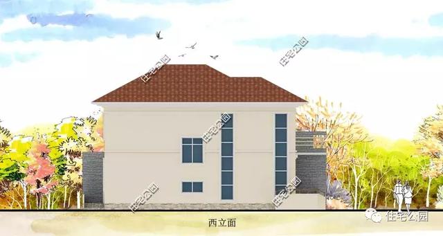 14.1X15.8米農(nóng)村二層自建房，帶車庫(kù)，造價(jià)不高，實(shí)用才是關(guān)鍵。