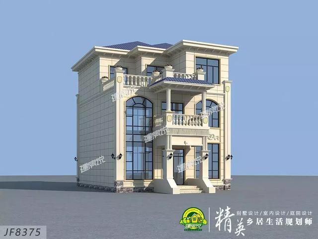 9x13米三層歐式小洋樓別墅設(shè)計圖，占地僅僅105平，外觀和布局那真的是沒得挑。