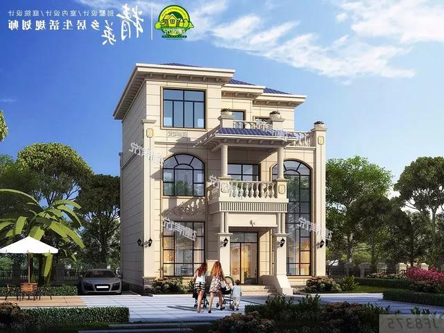 9x13米三層歐式小洋樓別墅設(shè)計圖，占地僅僅105平，外觀和布局那真的是沒得挑。