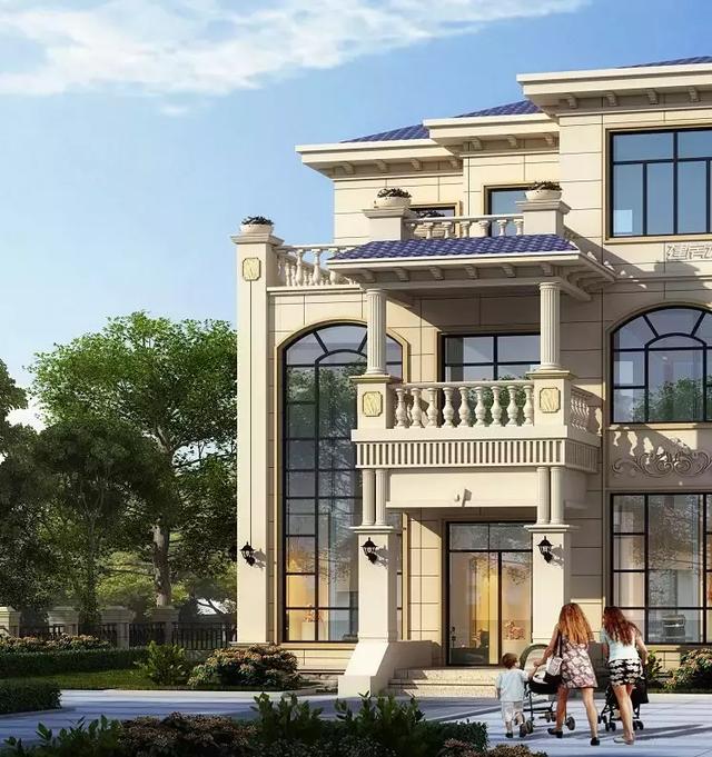 9x13米三層歐式小洋樓別墅設(shè)計圖，占地僅僅105平，外觀和布局那真的是沒得挑。