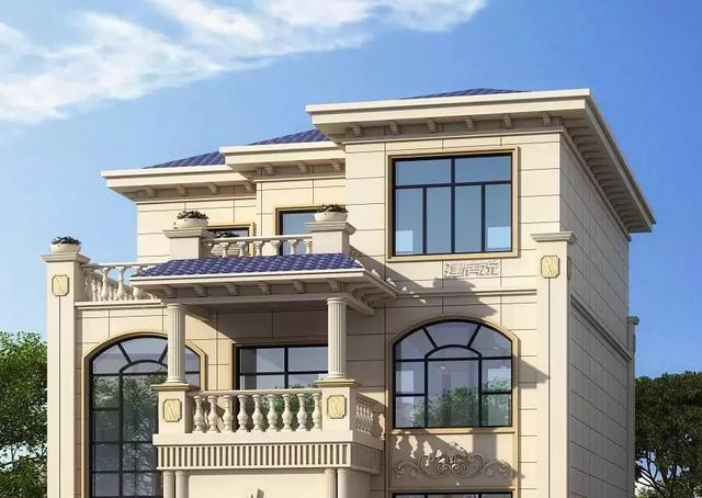 9x13米三層歐式小洋樓別墅設(shè)計圖，占地僅僅105平，外觀和布局那真的是沒得挑。