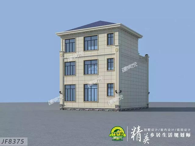 9x13米三層歐式小洋樓別墅設(shè)計圖，占地僅僅105平，外觀和布局那真的是沒得挑。