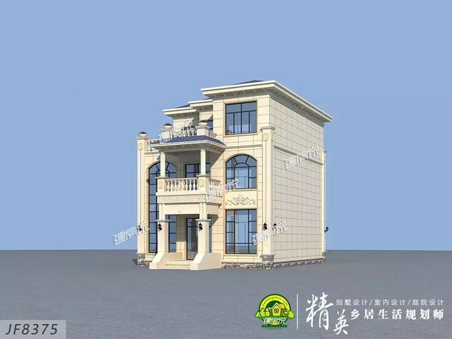 9x13米三層歐式小洋樓別墅設(shè)計圖，占地僅僅105平，外觀和布局那真的是沒得挑。