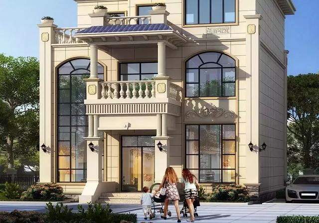 9x13米三層歐式小洋樓別墅設(shè)計圖，占地僅僅105平，外觀和布局那真的是沒得挑。