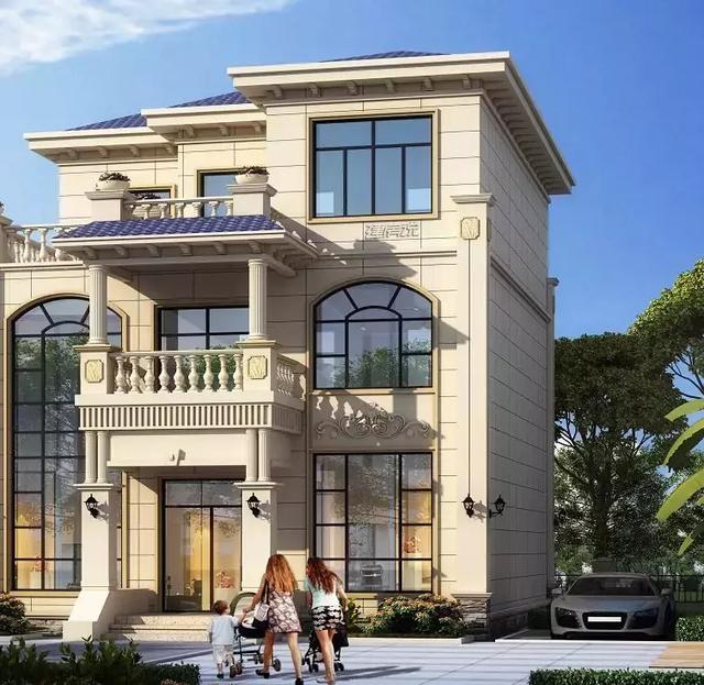 9x13米三層歐式小洋樓別墅設(shè)計圖，占地僅僅105平，外觀和布局那真的是沒得挑。