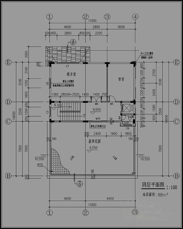 11X16米三層半別墅設計圖，時尚大方，結構美觀漂亮，適合農村居住。