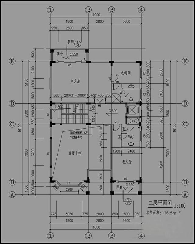 11X16米三層半別墅設計圖，時尚大方，結構美觀漂亮，適合農村居住。