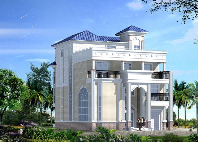 11X16米三層半別墅設計圖，時尚大方，結構美觀漂亮，適合農村居住。