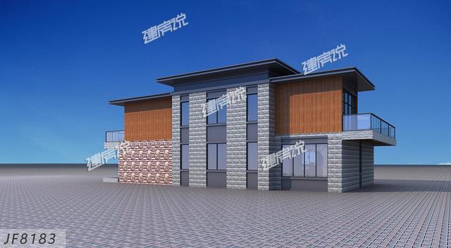 農(nóng)村二層別墅設(shè)計圖，現(xiàn)代感十足，建在環(huán)境優(yōu)美的鄉(xiāng)村，是很惹眼的存在。