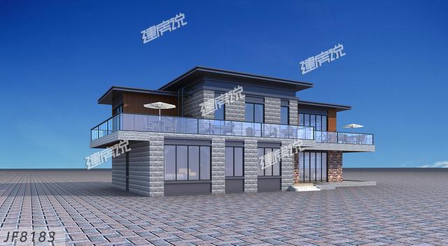 農(nóng)村二層別墅設(shè)計圖，現(xiàn)代感十足，建在環(huán)境優(yōu)美的鄉(xiāng)村，是很惹眼的存在。