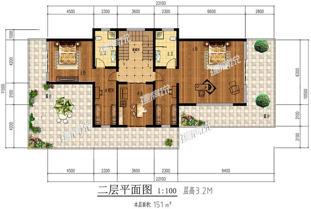 農(nóng)村二層別墅設(shè)計圖，現(xiàn)代感十足，建在環(huán)境優(yōu)美的鄉(xiāng)村，是很惹眼的存在。