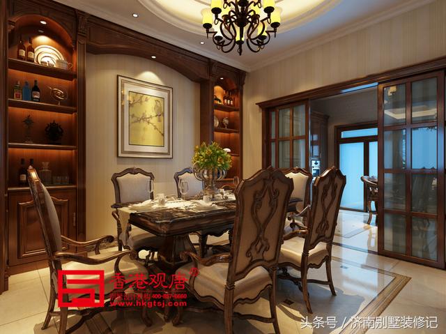 美式致雅大華紫郡300平別墅裝修美式風格演繹，恢弘大氣，不失典雅