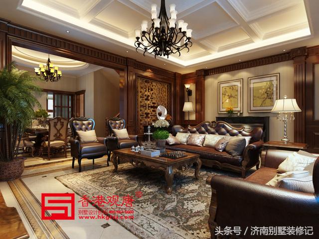 美式致雅大華紫郡300平別墅裝修美式風格演繹，恢弘大氣，不失典雅