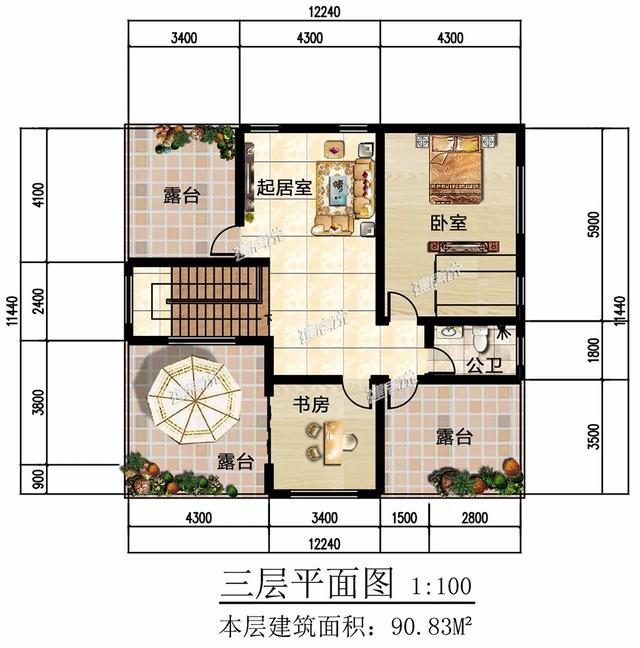 三層新中式別墅設(shè)計(jì)圖，實(shí)用性好，完全符合自身的居住要求