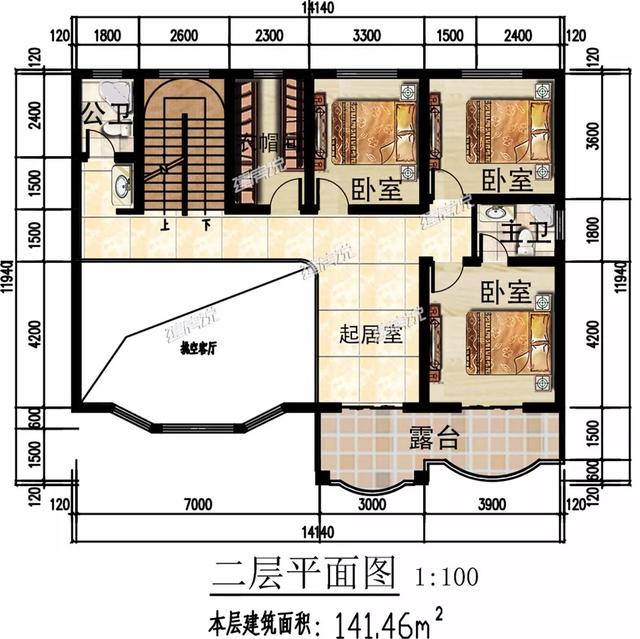 精致秀氣的二層別墅設(shè)計圖，整體暖色調(diào)，讓人一看就感覺很溫暖