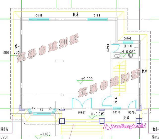 10x9米農(nóng)村四層別墅設(shè)計圖，可做商鋪，全套施工圖外觀圖。