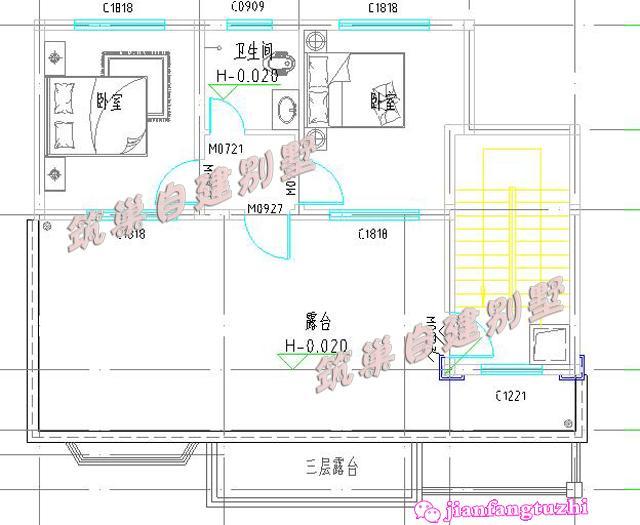10x9米農(nóng)村四層別墅設(shè)計圖，可做商鋪，全套施工圖外觀圖。