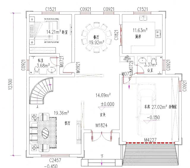13×12米三層別墅設(shè)計圖，美觀時尚，造價35萬以內(nèi)。