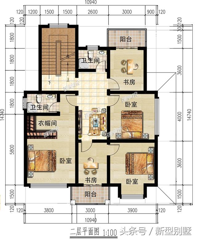 占地128平米的三層新中式別墅設(shè)計(jì)圖，簡(jiǎn)約大氣，不妨你來(lái)建一棟？