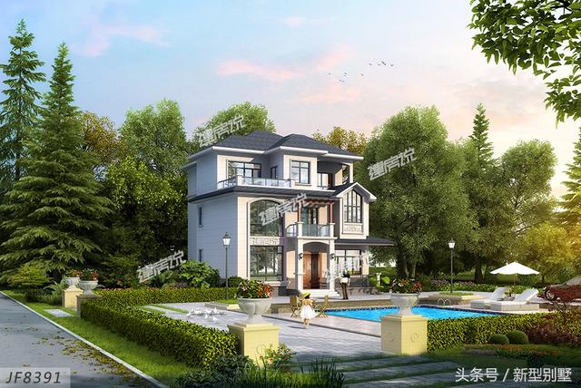 占地128平米的三層新中式別墅設(shè)計(jì)圖，簡(jiǎn)約大氣，不妨你來(lái)建一棟？