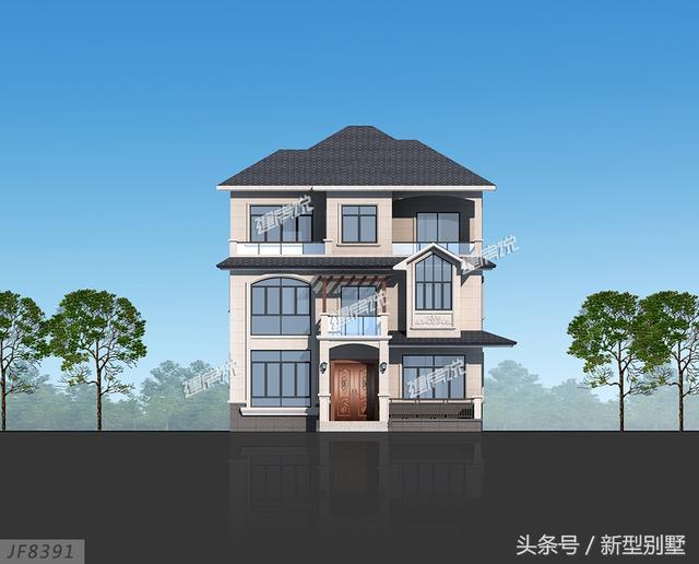 占地128平米的三層新中式別墅設(shè)計(jì)圖，簡(jiǎn)約大氣，不妨你來(lái)建一棟？