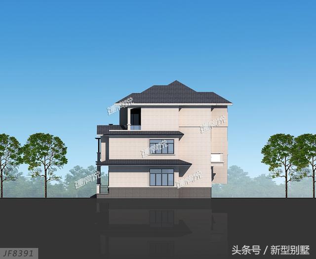 占地128平米的三層新中式別墅設(shè)計(jì)圖，簡(jiǎn)約大氣，不妨你來(lái)建一棟？