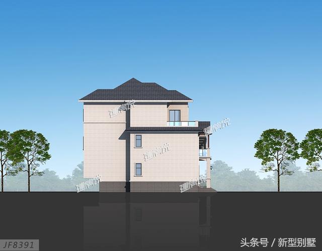 占地128平米的三層新中式別墅設(shè)計(jì)圖，簡(jiǎn)約大氣，不妨你來(lái)建一棟？