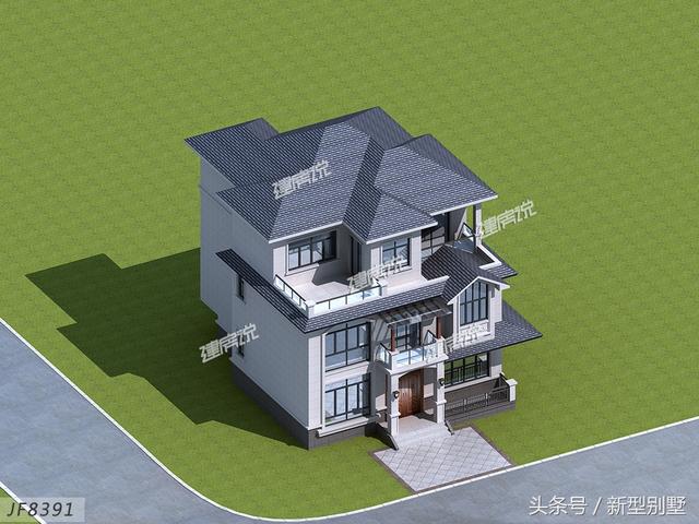 占地128平米的三層新中式別墅設(shè)計(jì)圖，簡(jiǎn)約大氣，不妨你來(lái)建一棟？