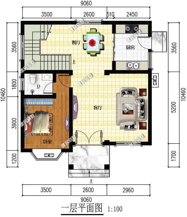 占地僅僅只有91m2農(nóng)村三層別墅設(shè)計圖，符合大部分人的建房口味