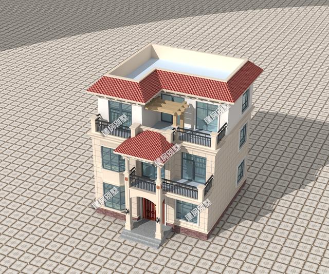 占地僅僅只有91m2農(nóng)村三層別墅設(shè)計圖，符合大部分人的建房口味