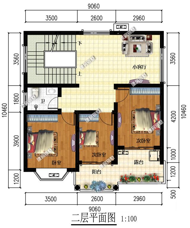 占地僅僅只有91m2農(nóng)村三層別墅設(shè)計圖，符合大部分人的建房口味