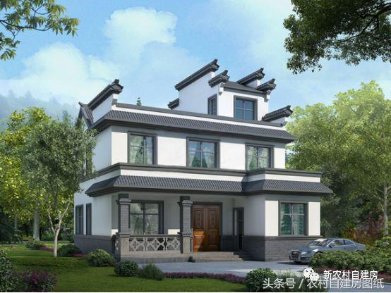 中式別墅設(shè)計(jì)圖，主體造價(jià)20萬(wàn)，不比那些造價(jià)幾十萬(wàn)的差