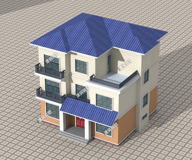 一款12.24x11.24農(nóng)村四星級(jí)別的三層別墅設(shè)計(jì)圖，滿意度極高