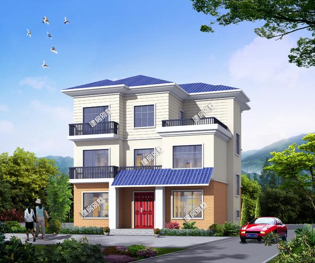 一款12.24x11.24農(nóng)村四星級(jí)別的三層別墅設(shè)計(jì)圖，滿意度極高