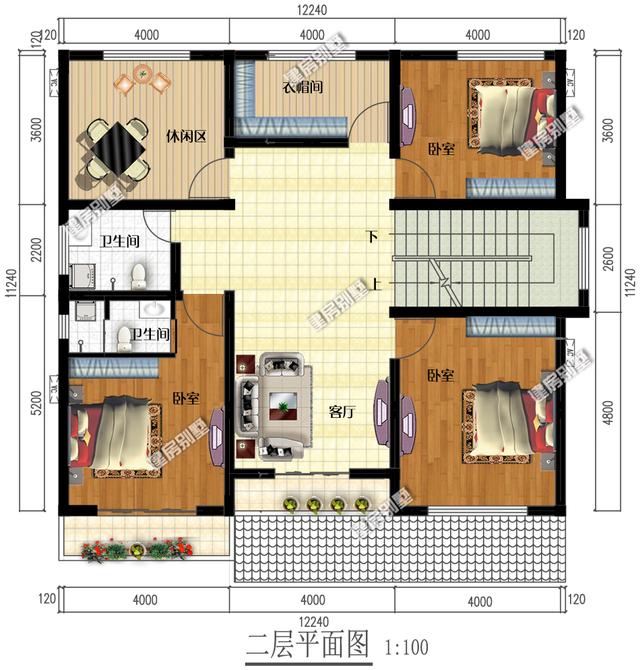 一款12.24x11.24農(nóng)村四星級(jí)別的三層別墅設(shè)計(jì)圖，滿意度極高