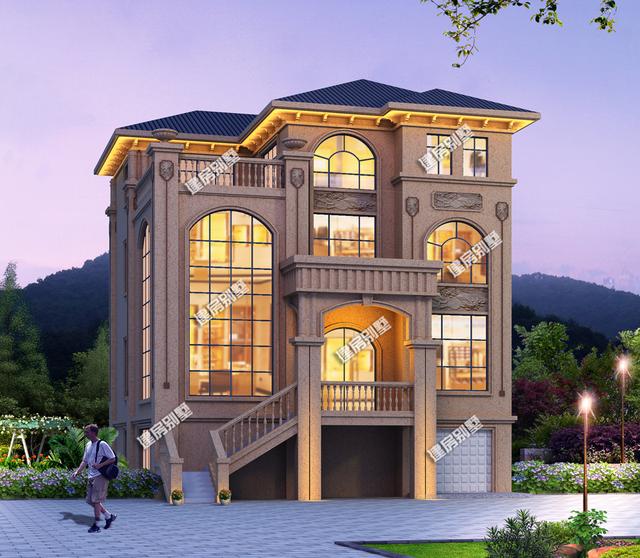 四層別墅設(shè)計圖，帶地下車庫，客廳挑空設(shè)計，真是美極了