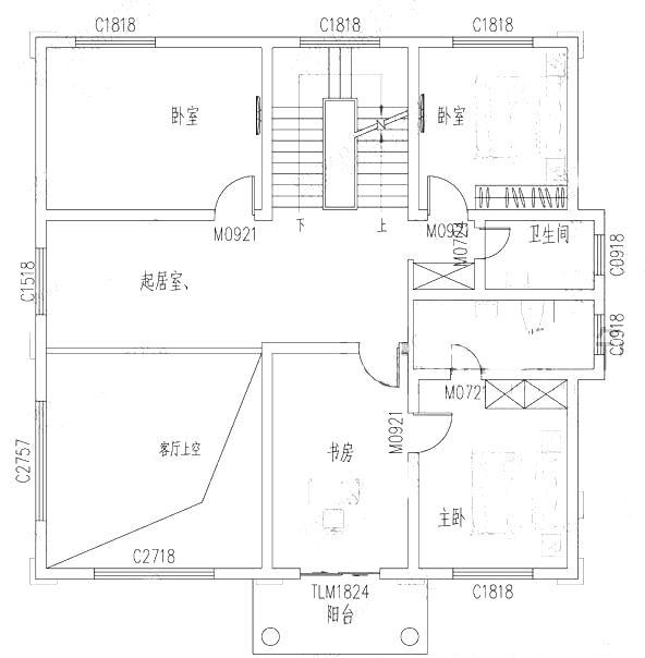 2款三層帶挑空客廳小洋樓別墅設計圖，無挑空，不豪華，戶型豪華大氣